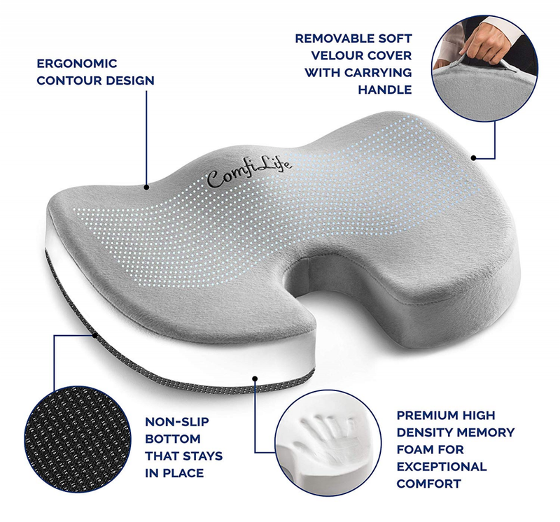 Truck Driver Sciatica Seat Cushion for Back Pain Orthopedic Car Driving Office