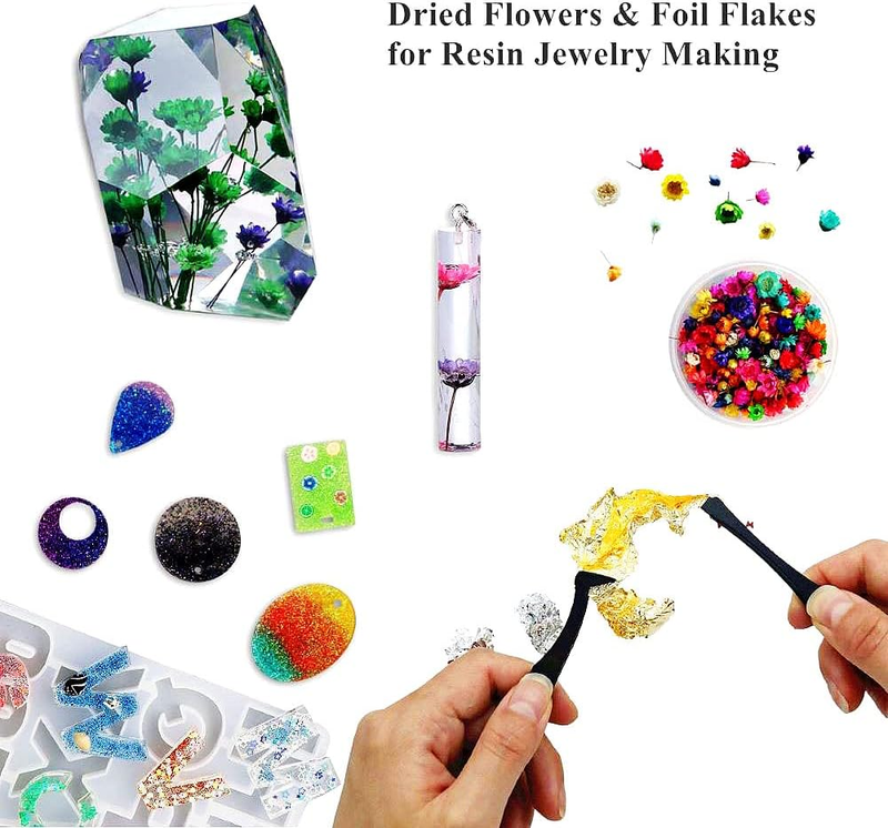 Resin Decoration Accessories Kit for Beginners,UV Resin Jewelry Making Supplies