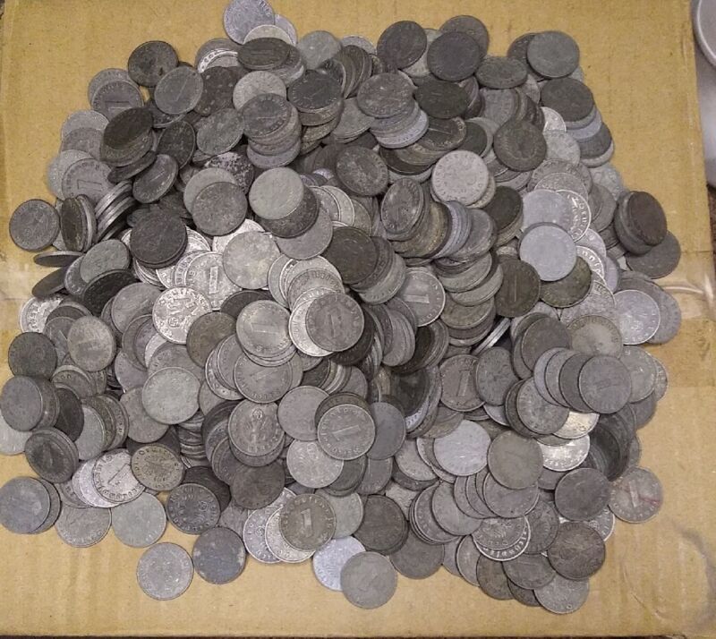 Third Reich 1940-44 Nazi Germany Reichspfennig SWASTIKA Zinc Coin