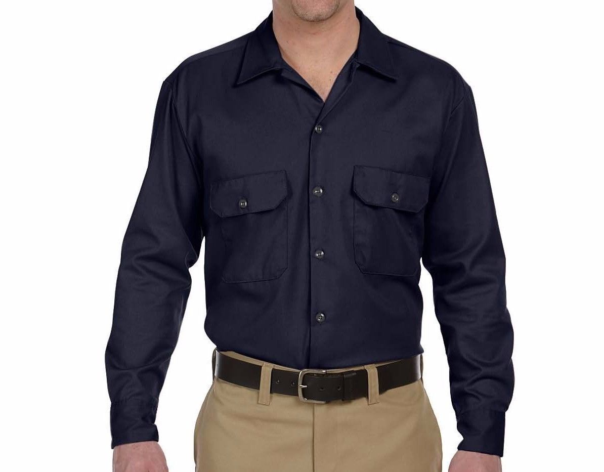 Dickies Men's LONG SLEEVE button front Work Shirts 574 S 3XL Shop