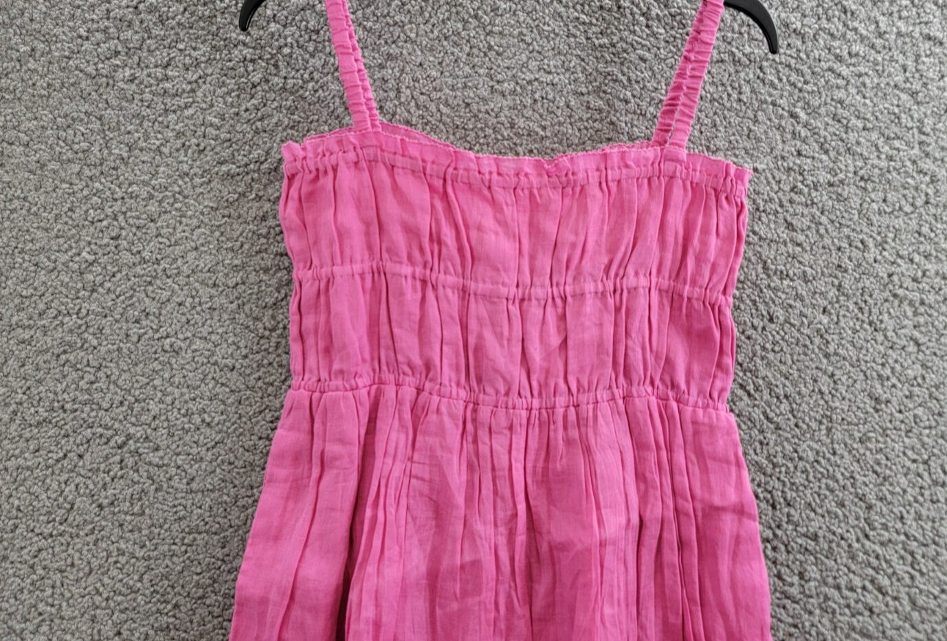 Sea Cole Smocked Sleeveless Dress Girls' 12Y Pink Square Neck Tiered Back Zip - Picture 3 of 18