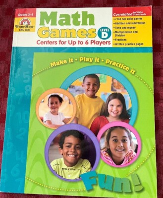 Math Games: Centers for Up to 6 Players Level D NEW