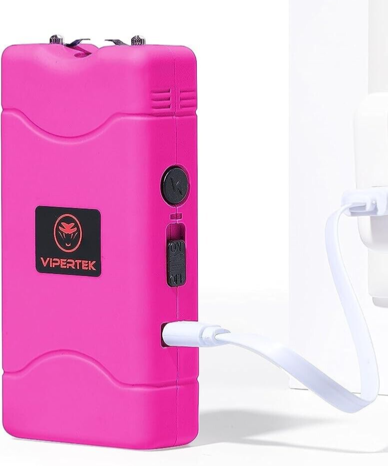 VIPERTEK Small Stun Gun 350 BV Rechargeable + Pepper Spray  