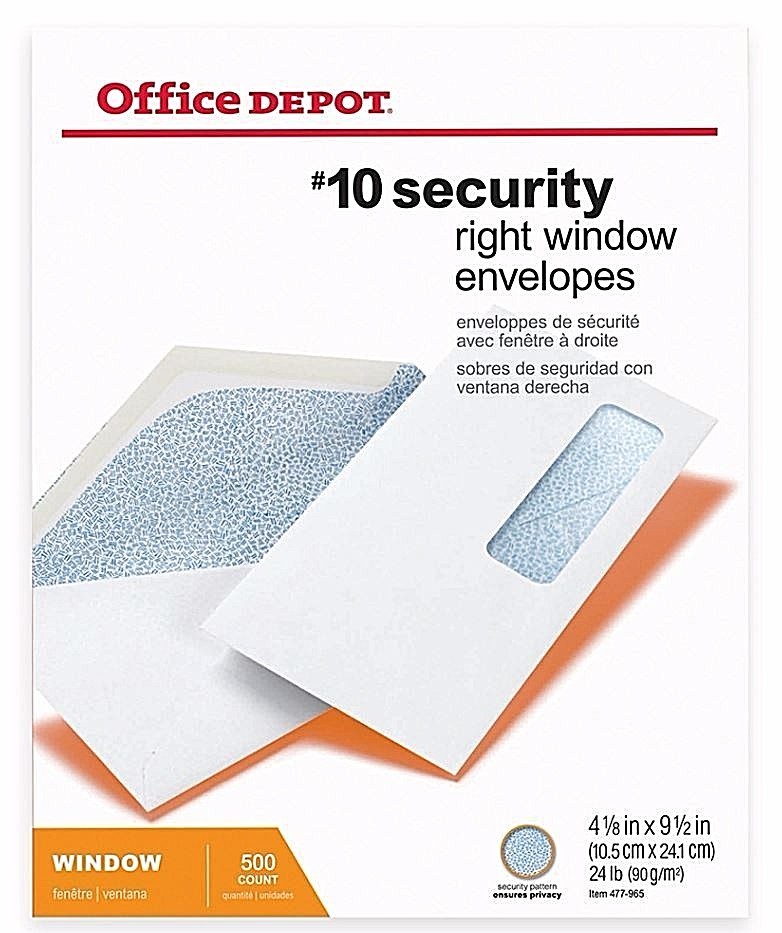 UPC 735854771751 product image for Office Depot Brand 477-965 10 Security Right Window Envelopes White | upcitemdb.com