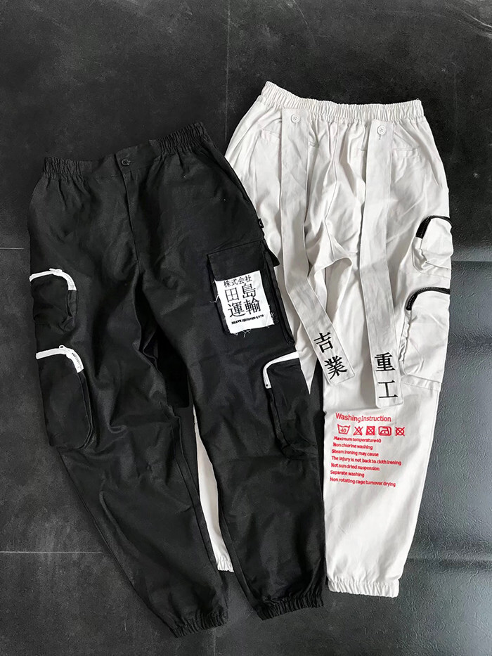 Niepce Rising Shadows Techwear Streetwear Japanese Kanji Cargo Jogger Pants