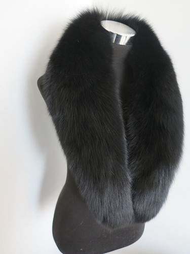 100% Real fox fur collar/black neck wrap/women jacket collar/sleeve covers/cuffs