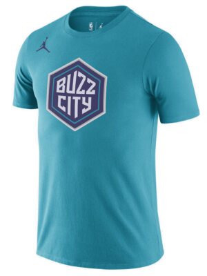 Jordan NBA Charlotte Hornets Logo Dri-Fit Men Teal T-shirt DA6003-415