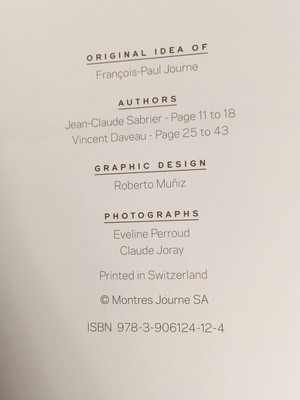 Sonnerie Souveraine - Grande Sonnerie F.P. Journe (English) Hardcover like new.