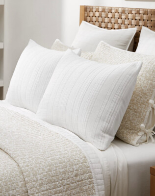 THRESHOLD STUDIO McGEE King Stripe Matelasse Coverlet Sham White
