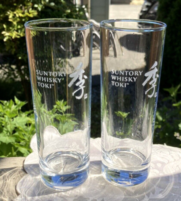 Japanese SUNTORY WHISKY TOKI 2 Tall Glass Bar Cocktail Logo Glasses Whiskey New