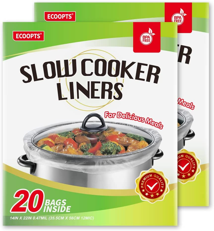 40 Count Disposable Slow Cooker Liners and Cooking Bags | Ex