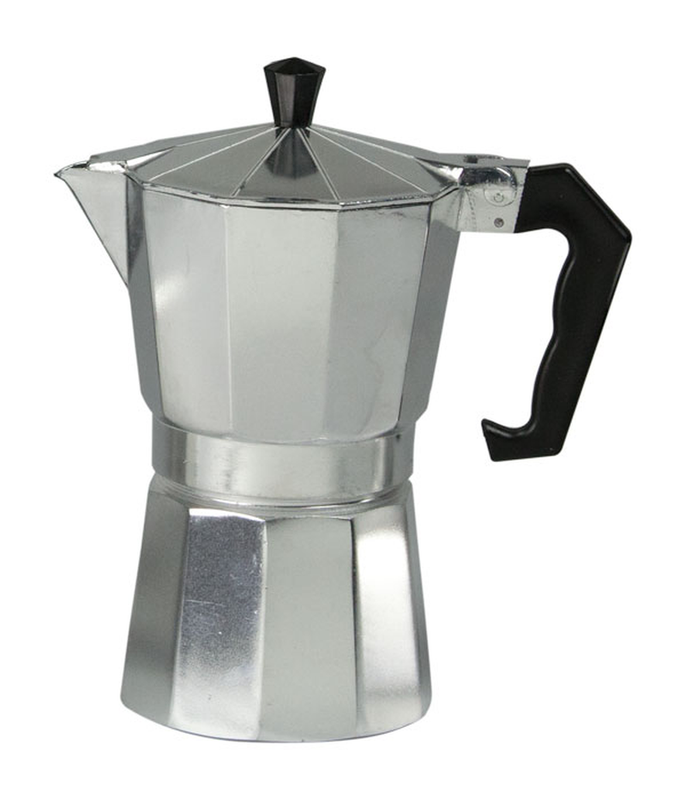 6 Cup Demitasse Shot Aluminum Stovetop Espresso Maker, Grey