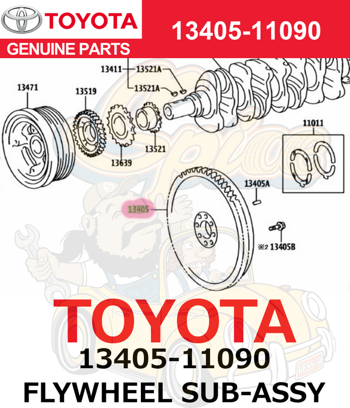 Toyota Genuine Fortuner Land Cruiser Prado FLYWHEEL SUB-ASSY
