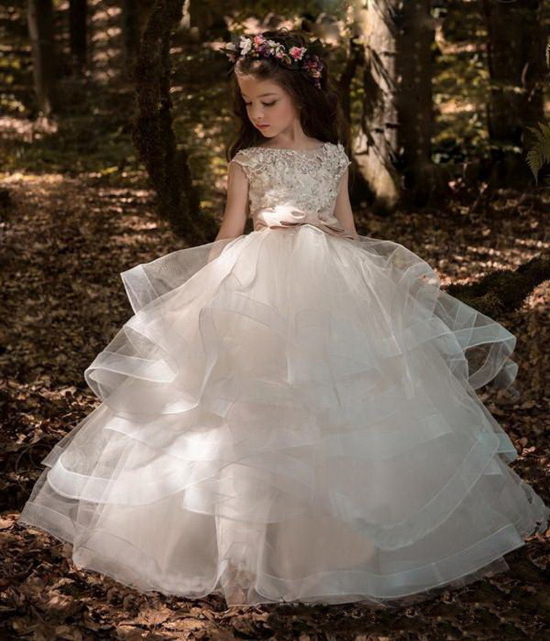 Flower Girls Princess Dress Kids Pageant Party Dance Wedding Birthday