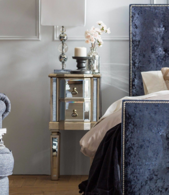 Used mirrored nightstand deals
