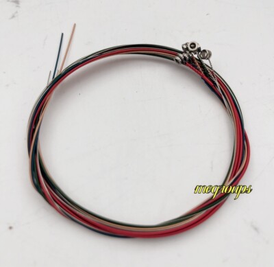 1 Sets of 6pcs Colorful Guitar Replacement Steel String Acoustic Guitar 1st-6th