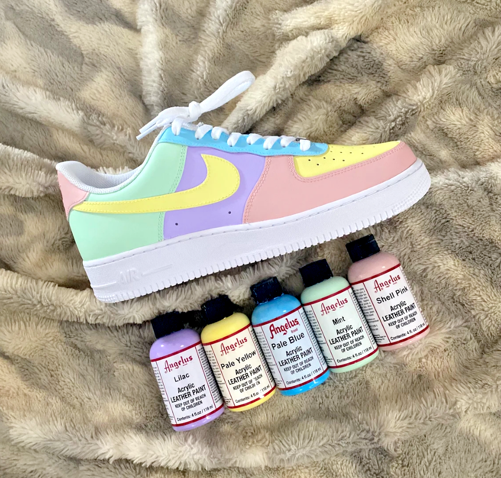 Pre-owned Nike Air Force 1 Custom Low Easter Pastel Shoes Purple Yellow Blue Green Pink In White