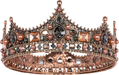 Royal King Crowns for Men, Vintage Baroque Kings Crown Crystal Prom Tiara Mens C
