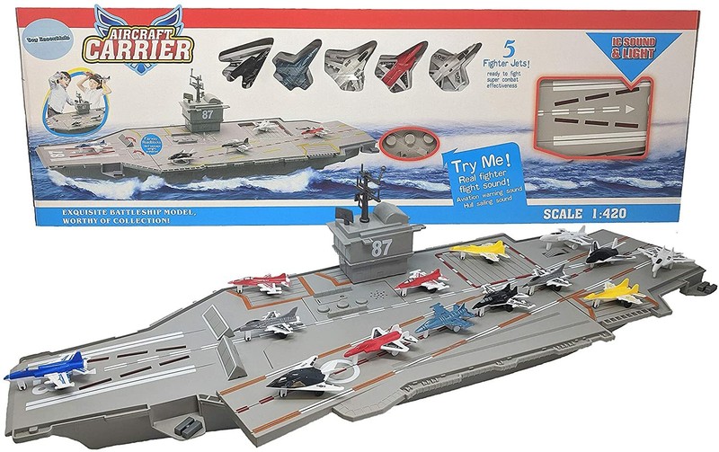 30 Inch Aircraft Carrier with Sound Effects Light Up Runway