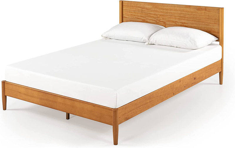 Allen Mid Century Wood Platform Bed Frame, Solid Wood Foundation, Wood Slat Supp