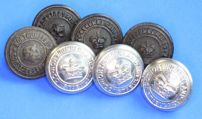 Northumberland Constabulary metal & plastic economy buttons, 17mm [27199]