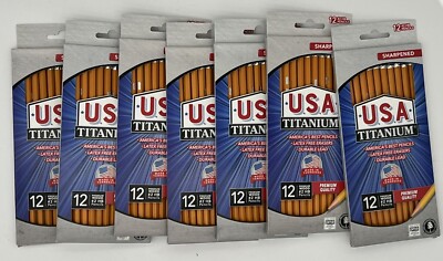 LOT Of 7,  12 Made In The USA Titanium Premium Sharpened #2 Pencils