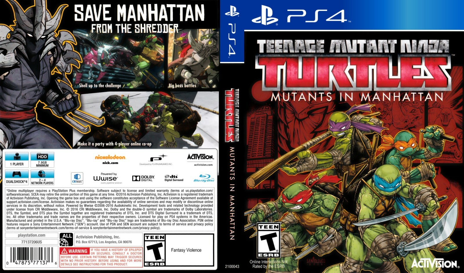 激レア　北米版　PS4 TURTLES MUTANTS IN MANHATTAN Amazon.com: Teenage Mutant Ninja Turtles: Mutants in