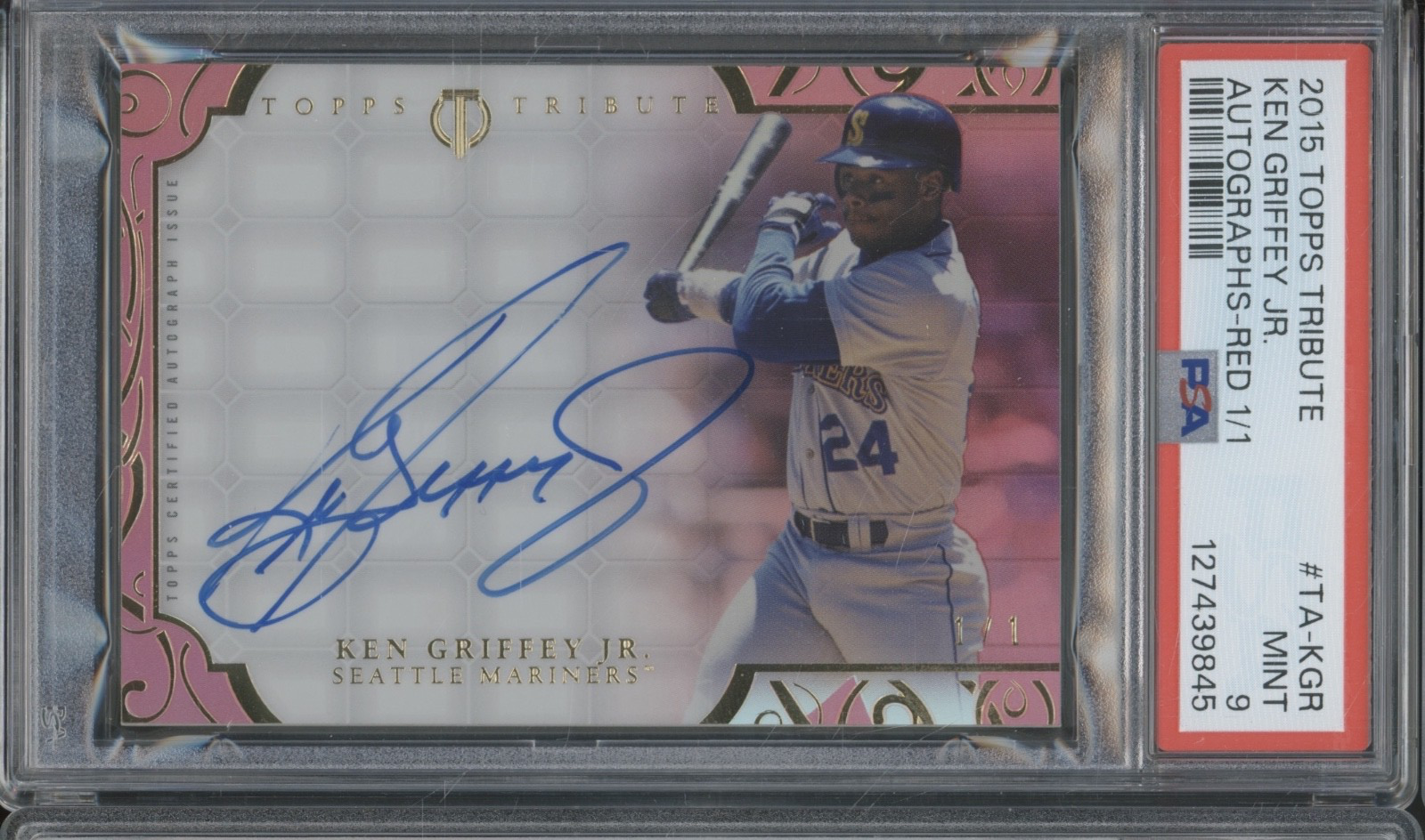 2015 Topps Tribute Red #TAKGR Ken Griffey Jr. 1/1 Auto Autograph Mint PSA 9