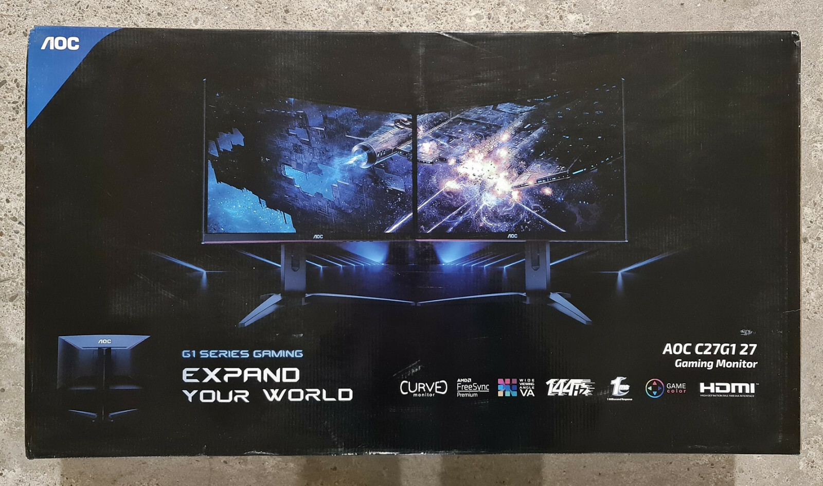 AOC C27G1 - 27 Zoll FHD Curved Gaming Monitor, 144 Hz, 1ms, Schwarz - NEU / OVP