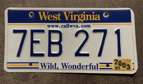 US Nummernschild Kennzeichen USA West Virginia Wild Wonderful Schild Nummer 2003
