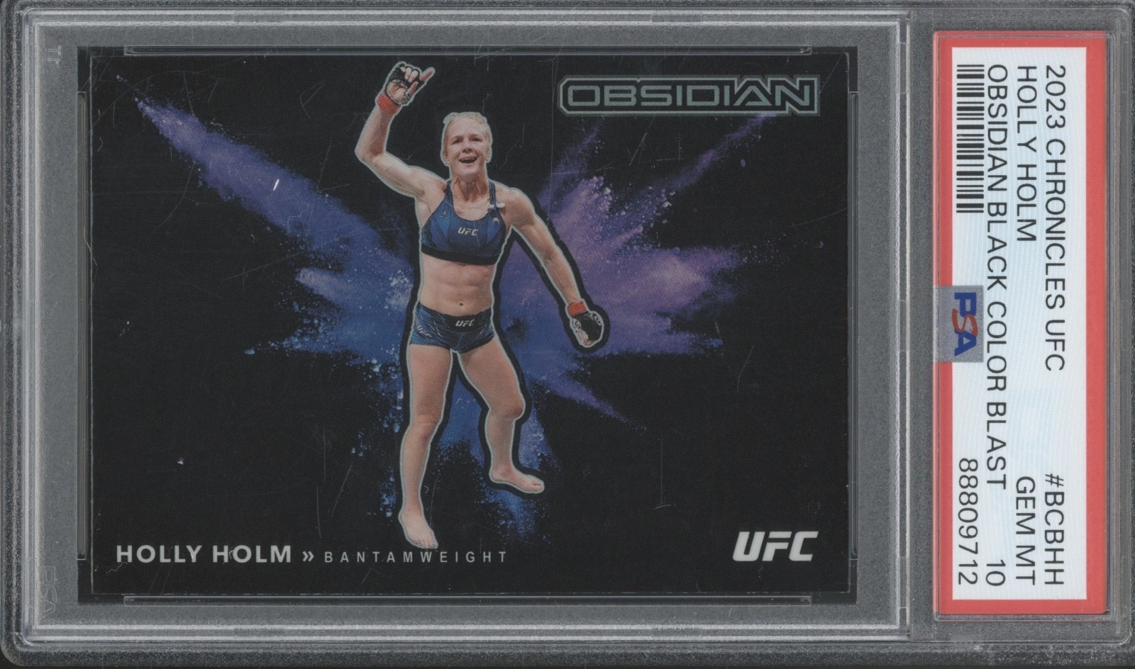 2023 Panini Chronicles UFC Obsidian Black Color Blast Holly Holm Gem Mint PSA 10