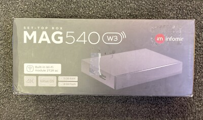 New Infomir MAG540W3 MAG 540w3 Set Top Box 1GB Memory 4K Linux Wi-Fi ORIGINAL