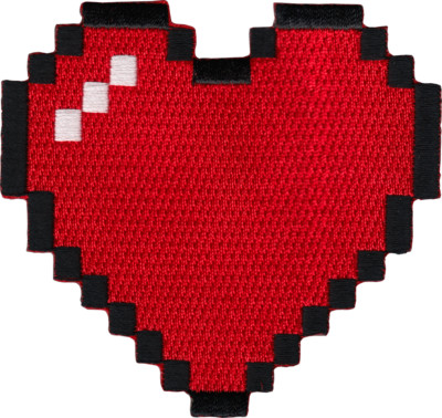 Patch - 8 Bit Heart Video Game Vintage Gamer Red Love Embroidered Iron On 58070