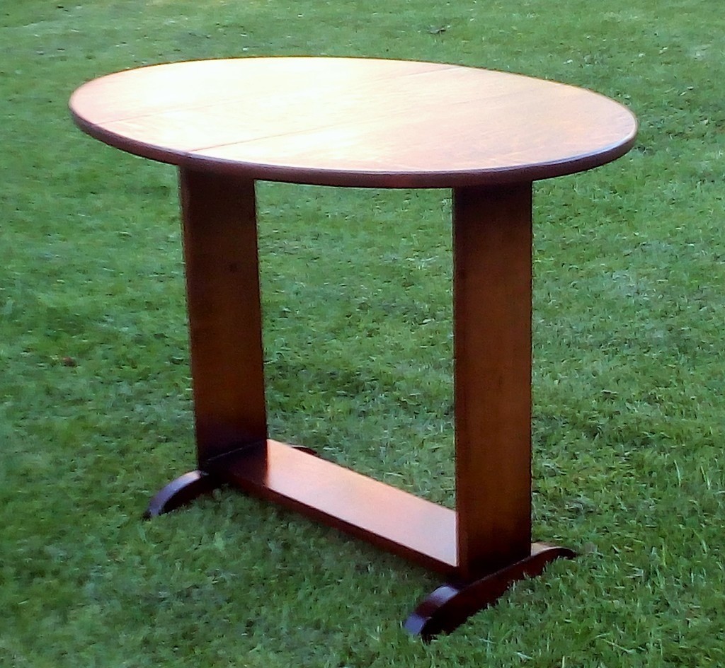 Vintage Oak Drop Leaf Oval Coffee Table Space Saving in Newbigginby