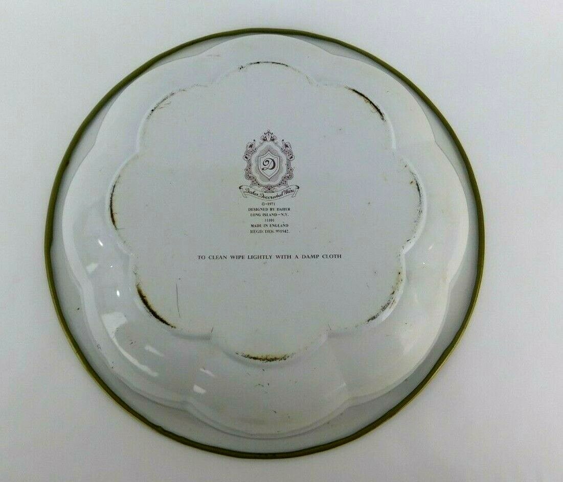 Vintage Daher Decorated Ware 1971 Metal Tin Tray Orchid Floral Made in England