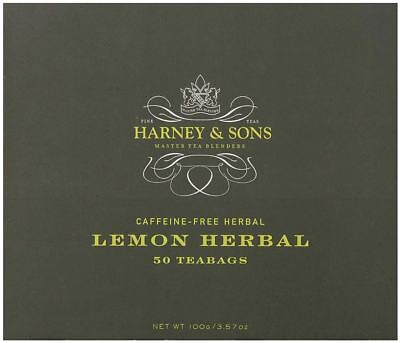 Best Harney and Sons Lemon Herbal Black Tea 100g 3.57 Oz 50 Tea Bags Pack of