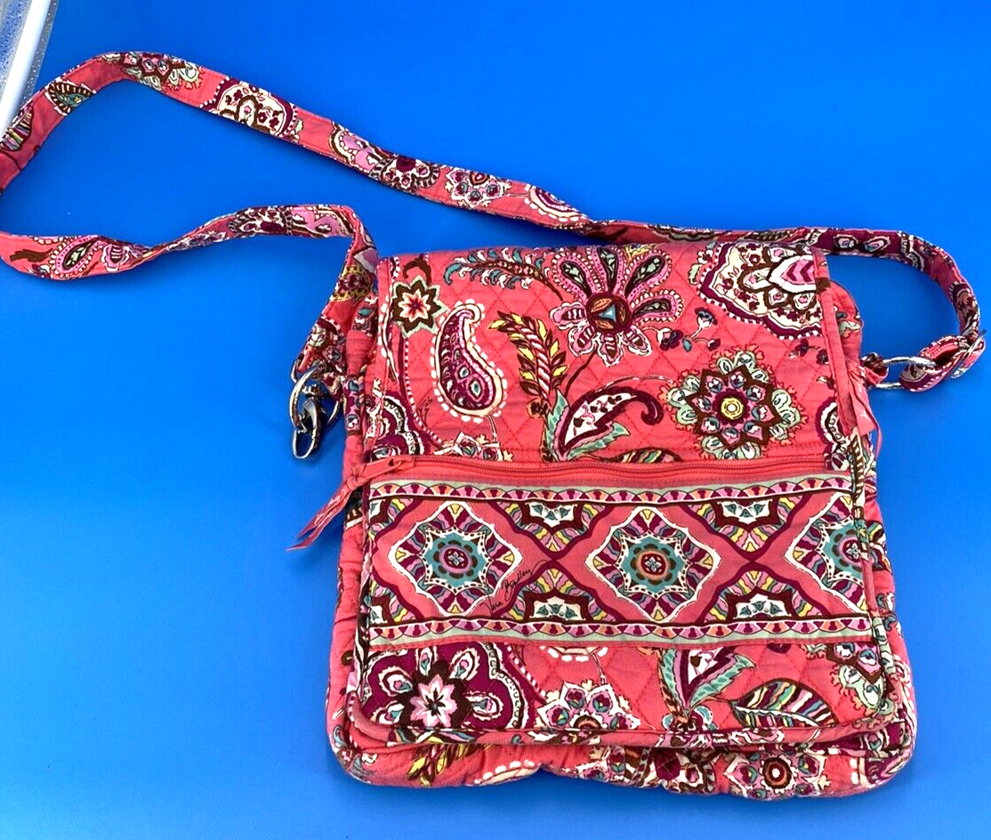 Vera Bradley Call Me Coral Quilted Backpack Pink Floral Boho Travel Everyday Bag Vera bradley backpack coral - Gem main image 3