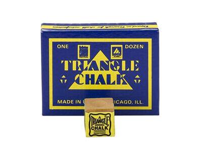 Triangle Billiard/Pool Cue Chalk - Gold/Tan - 1 Pack/12 Pieces w/ 2 Master Spots