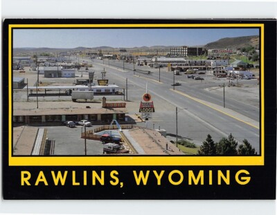 Postcard A panoramic overview of the west end of Rawlins Wyoming USA