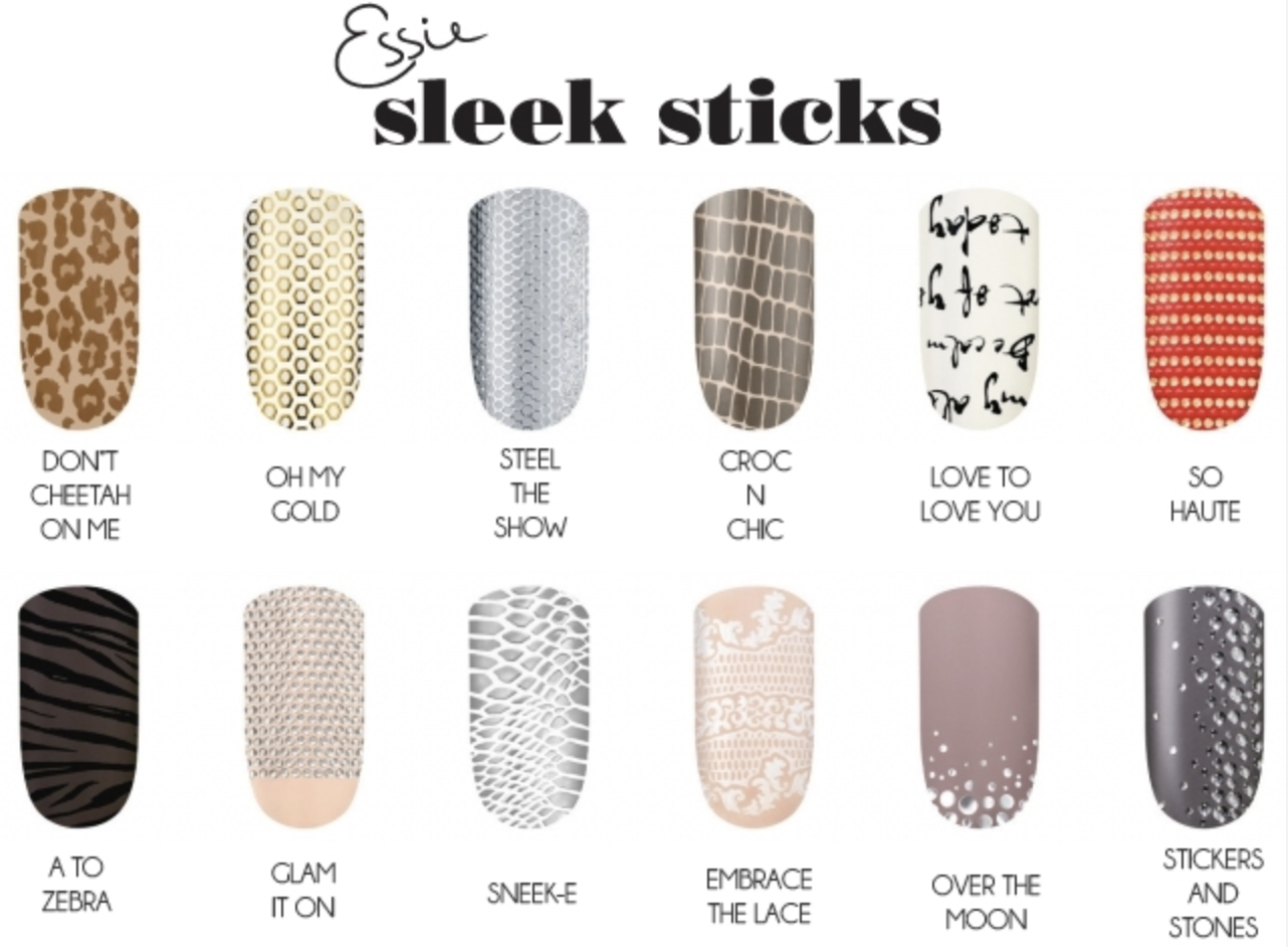 Essie Sleek Stick Nail Applique Strips UV Cured - SELECT STYLE - New