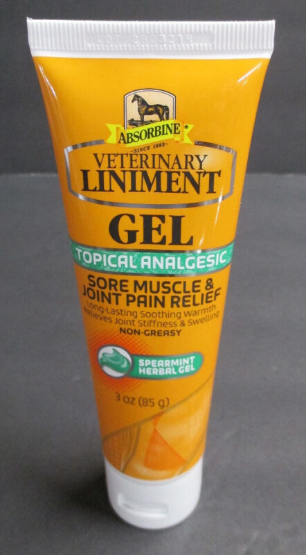 Absorbine veterinary horse liniment gel sore muscle & joint pain relief 3oz