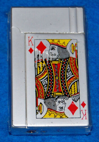 King of Diamonds Playing Card Green Torch Lighter, New