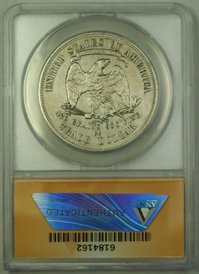 1877-CC Trade Dollar $1 Coin ANACS AU-55 Details RJS