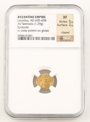 Byzantinisch Reich Leontius (Ad 695 - 698) Av Semissis Von Syrakus Mint Selten