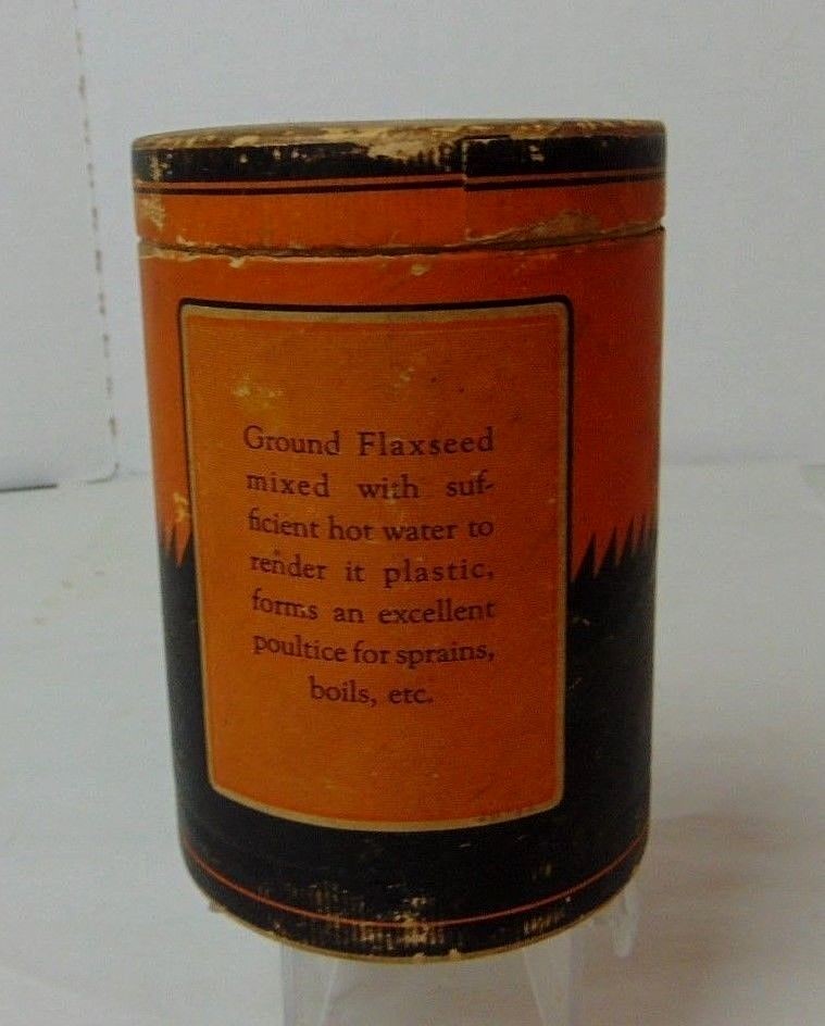 Coffin Redington Ground Flax Seed Cardboard Container Vintage 6 Oz. San Fran.