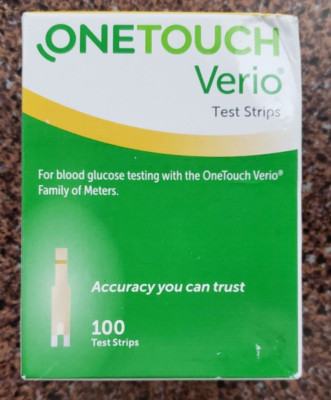 100 OneTouch Verio Test Strips Retail Exp12/2024 GreenBox Now