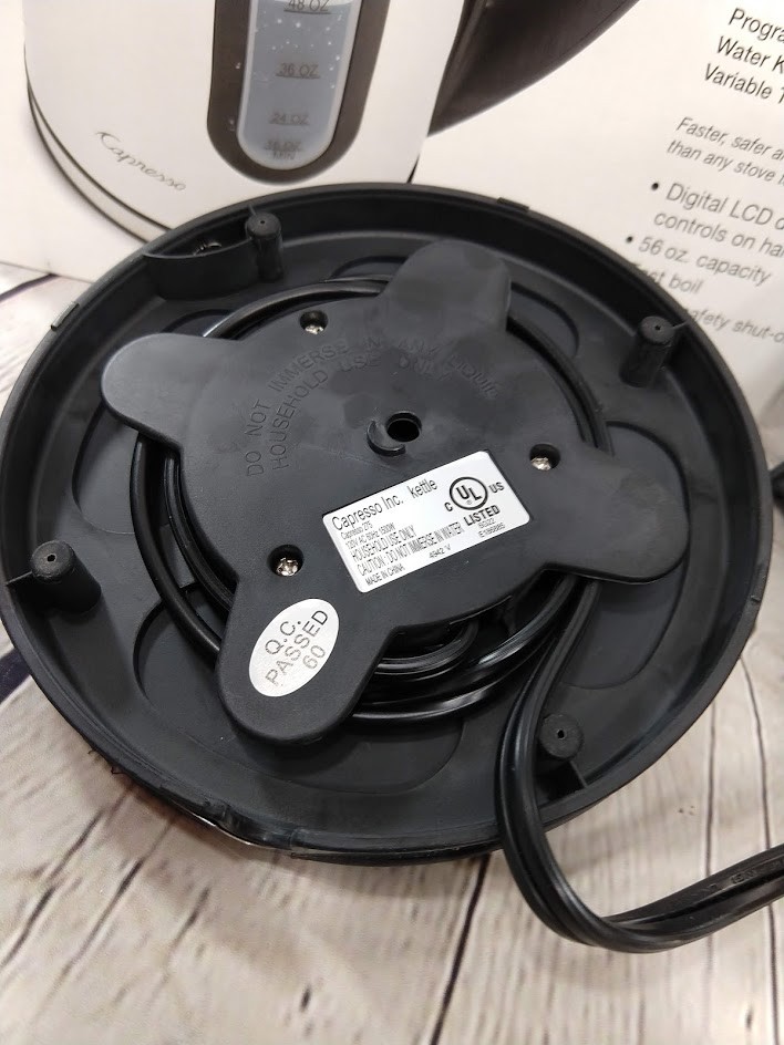 Capresso H2O Pro Programmable Cordless Water Kettle Polished Chrome Model 275.03