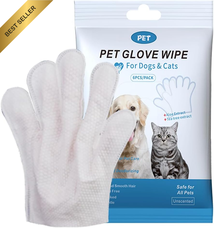 Pet Ear Cleaning Wipes - Super Thick Wash-Free Gloves for Ear Care, Finger Cover