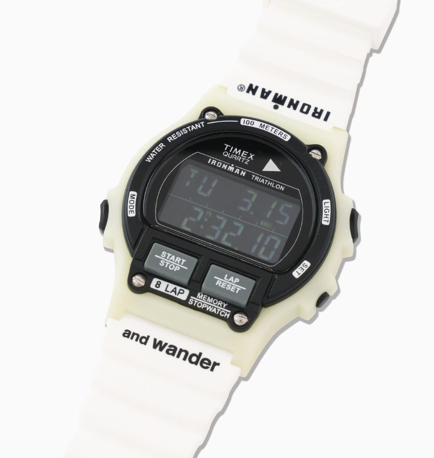 Pre-owned Timex 2024  × And Wander『ironman 8-lap』wristwatch Japan Limited White