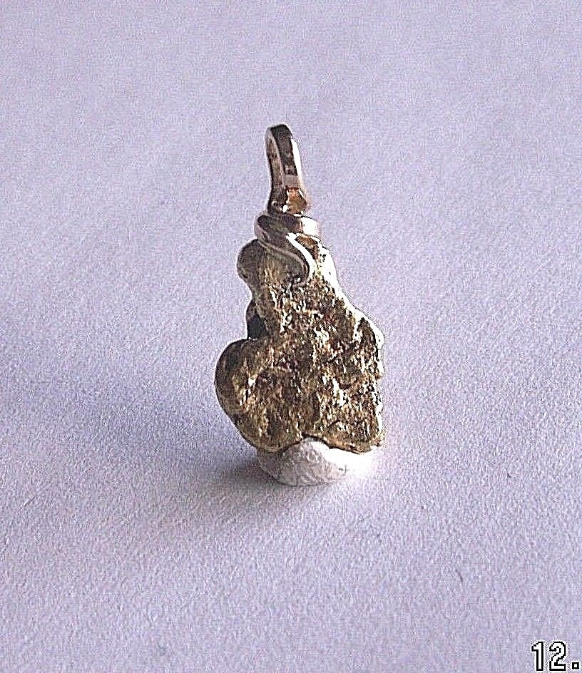 Genuine Natural Gold Nugget Pendant with Handmade Bail , 4.07 Gram